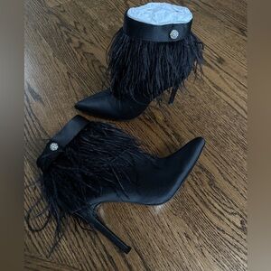Nina Dancy Feather Ankle Booties